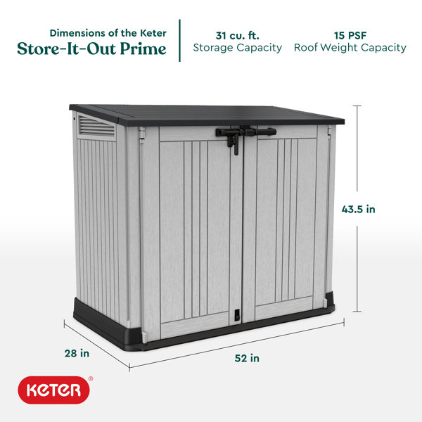 Keter StoreItout Prime Outdoor 4 ft. 5 in. W x 2 ft. 5 in. D Resin